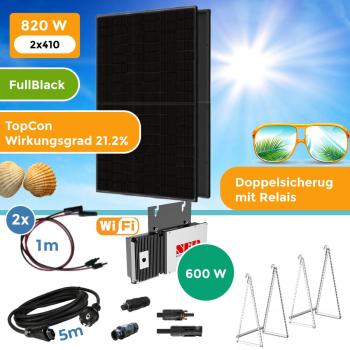 Balkonkraftwerk 820 Watt mit NEP BDM 600 WechselrichterHMS 800W Hoymiles Wechselrichter